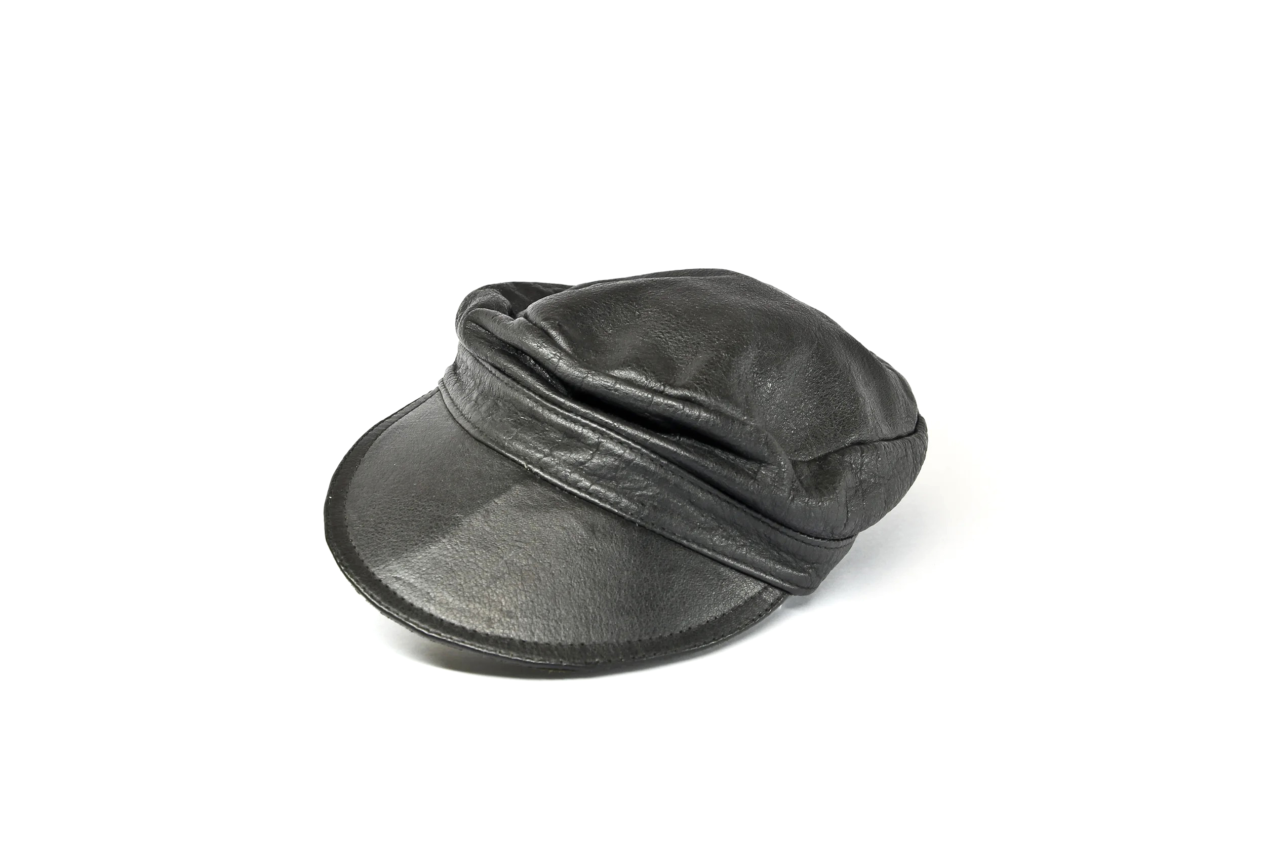 ‘Lecture, This Way’ (installation) leather cap